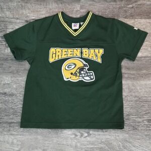 Vintage Green Bay Packers Youth Jersey Sz Med 8/10 NFL Team Stretchy Mesh Shirt